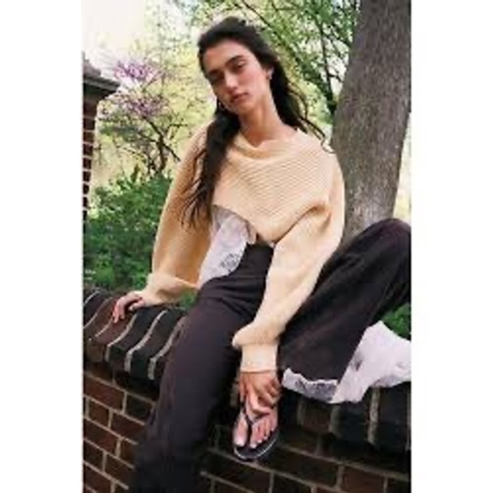 Free People Emery Knitted Bolero Shrug Sweater in Neutral OS New With Tags